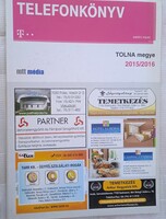 Telefonkönyv Tolna  megye  2015-2016 , új .