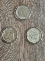 1985 Természetvédelem II. 200 Ft ezüst BU sor – Vadmacska, Vidra, Mocsári teknős – 3 db
