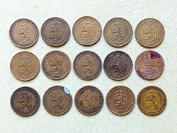 Csehszlovákia 15 db Különböző Érme 1 Korona 1961-1984