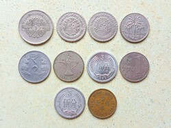 Ázsia 10 db Különböző Érme India Szíria Irak Kína Izrael Hong kong