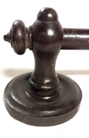 Classic Dark Brown Single-rod Turned Wooden Curtain Rod 125 cm Long
