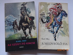 Karl May két kötete együtt: AZ EZÜST TÓ KINCSE + A MEDVEÖLŐ FIA - Csergezán Pál és Szőnyi Gyula rajz