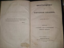 1833, Montesquieu: A törvények lelkéről, első magyar kiadás, három kötetben, ritka