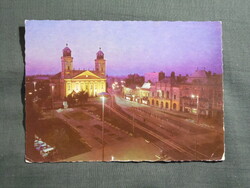 Képeslap,Debrecen,Kossuth Lajos szobor,tér,Ref. nagytemplom látkép,részlet, 1971-