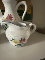 Herend Village Pottery kézzel festett teás-/kávéskészlet – virágmintás, több részes magyar kerámia