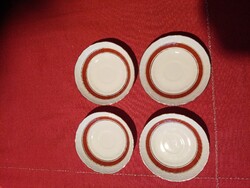 Antik herendi barna - arany csíkkal díszített  porcelán  kávés csésze alj - 4 db