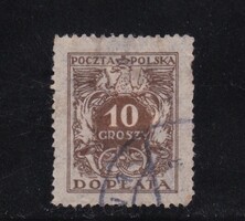 1924 Lengyelország 10 groszy Régi Illeték Bélyeg