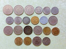 Jugoszlávia 22 db Különböző Érme 5 10 Dínár 1963-2000