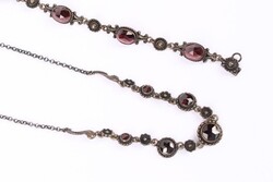 Antique Silver Set with Garnet Stone