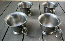 Art Nouveau Handle Cup, Ice Cream Bowl, Soup, Tea Cup, Hungarian Master Mark. Silver-like