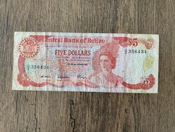 Belize 5 Dollár 1987 F