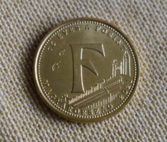 5 forint , hetvenöt éves a Forint , emlékérme , pénz , érme , 2021 Magyarország , F betű hátold 41.