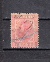 1898 Románia I Károly Király 10 bani Pecsételt Bélyeg
