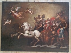 Antik festmény XVIIIsz eleje Apolló diadala