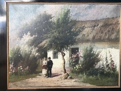 ÁCS ÁGOSTON(1889-1947)—“UDVARLÁS”—- HATALMAS MÉRETŰ CSODÁS FESTMÉNYE!!!