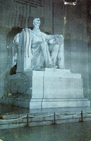 Képeslap: Szobrok, Lincoln, USA.