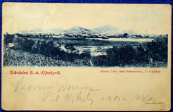 Sátoraljaújhely  - látkép -   antik képeslap   1901    törött !