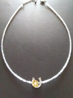 HOLLOW-ROCK Crystal Necklace with Lucky Horseshoe
