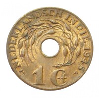 Holland Kelet-India,1 cent 1945 P EF+ bronz