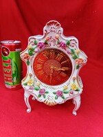 Hollóházi porcelán asztali  kis óra