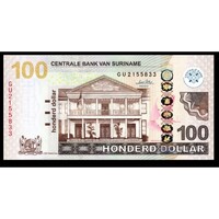 Suriname,100 dollars 2010 UNC