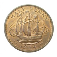 Egyesült Királyság,half penny 1964 aUNC+ bronz