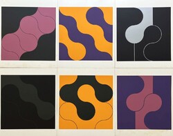 Ignácz Anna (1944-): 6 lapos teljes! geometrikus / hard edge szitanyomat mappa, 1979, extrém ritka!
