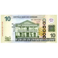 Suriname,10 dollars 2010 UNC