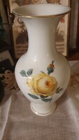 Gyűjtői-- MEISSENI--- SÁRGA Rózsás váza (23 cm) -(1924-34 Pfenning -korszak) - jelzésekkel !