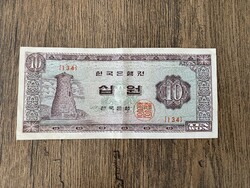 Dél-Korea 10 Won 1964 VF+