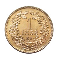 Magyarország,1 krajcár 1868 - ARTEX rozettás aUNC+ réz
