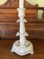 Apulum kézzel festett rózsás porcelán gyertyatartó 24cm mag 101-31
