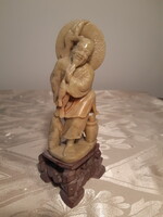 Kínai zsírkő szobor halász figura