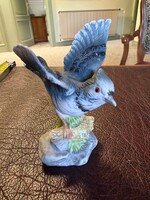Kerámia faágon ülő madár figura szép kidolgozású kb 11cm mag 101-24