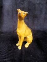 Retro-Vintage Jelzett Biszkvit Porcelán Agár Kutya Szobor-Figura