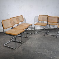 Retro csővázas rattan Marcel Breuer "Cesca" (6db)