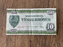 Feröer-szigetek 10 Korona 1974 VF