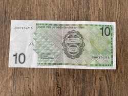 Holland Antillák 10 Gulden 1986 VF