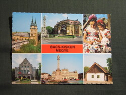 Képeslap,Bács Kiskun megye,Kecskemét,Kalocsa,Baja,Kiskőrös,Kiskunhalas,Kiskunfélegyháza, 1980-