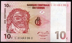 Kongó 10 centimes UNC 1997