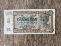 Szlovákia 20 Korona 1942 F+