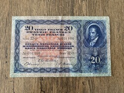 Svájc 20 Frank 1947 VF-