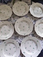 Eladó gyönyörű antik porcelán Herendi zöld virág mintás süteményes tányér 8 db!