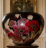 Monumental Art Nouveau Zsolnay multi-fire vase