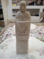 Autentikus Észak-Amerikai Indián Navaho Kőfaragvány, Jelzett Alabástrom Szobor (28 cm, 1,1 kg)