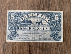 Dánia 5 Korona 1942 F+