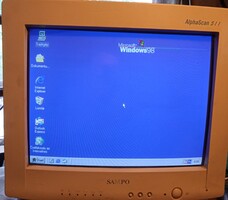 14” SAMPO AlphaScan 511 Monitor CRT For Retro játékokhoz , használt , jó állapotú .