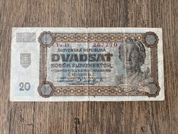 Szlovákia 20 Korona 1942 VF-