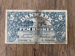 Dánia 5 Korona 1942 VG-