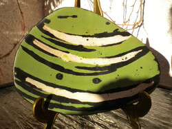 Livia Gorka Ceramic Green Striped Plate